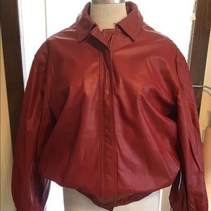 VINTAGE buttery leather bomber style jacket. 80’s Bergdorf Goodman Collection